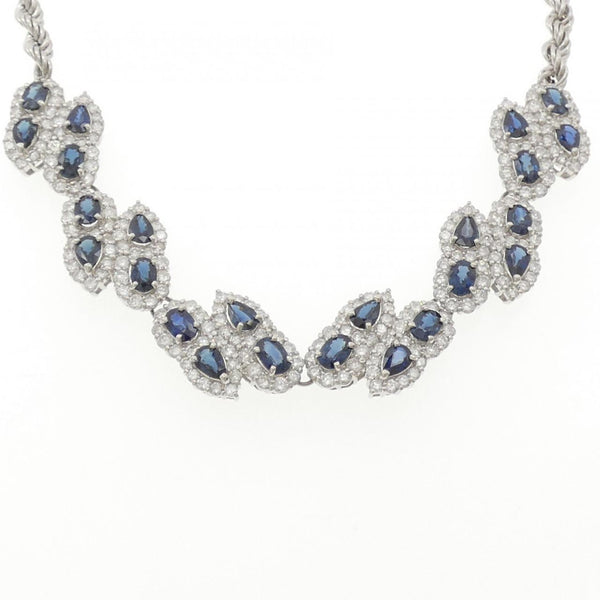 Platinum Sapphire Diamond Necklace