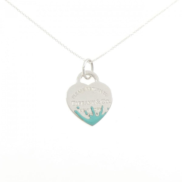 Tiffany Color Splash Heart Tag 925 Silver Necklace
