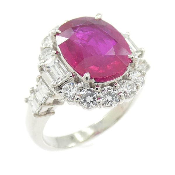 PT900 Ruby Diamond Ring