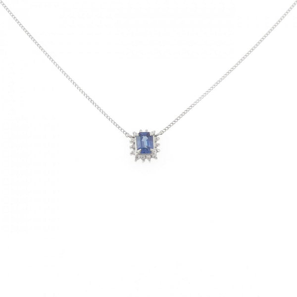 Pt850 Sapphire Diamond Necklace
