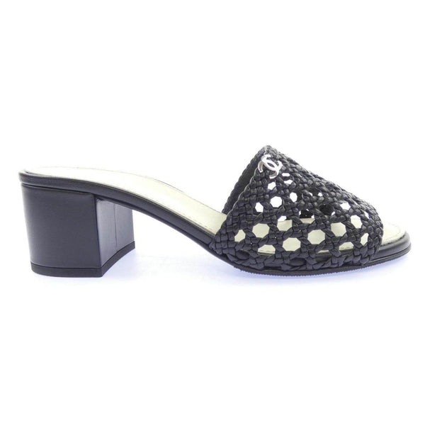 Chanel Shiny Braided Goatskin Sandals