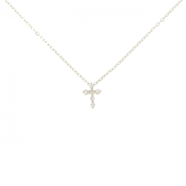 K10 Yellow Gold Cross Diamond Necklace