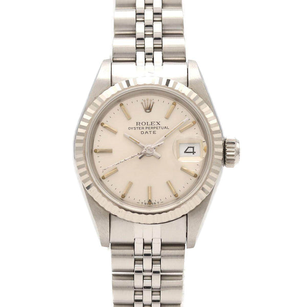 Rolex Oyster Perpetual Date Stainless Steel White Gold Watch