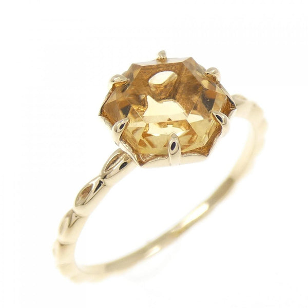 agete K14 Yellow Gold Citrine Ring