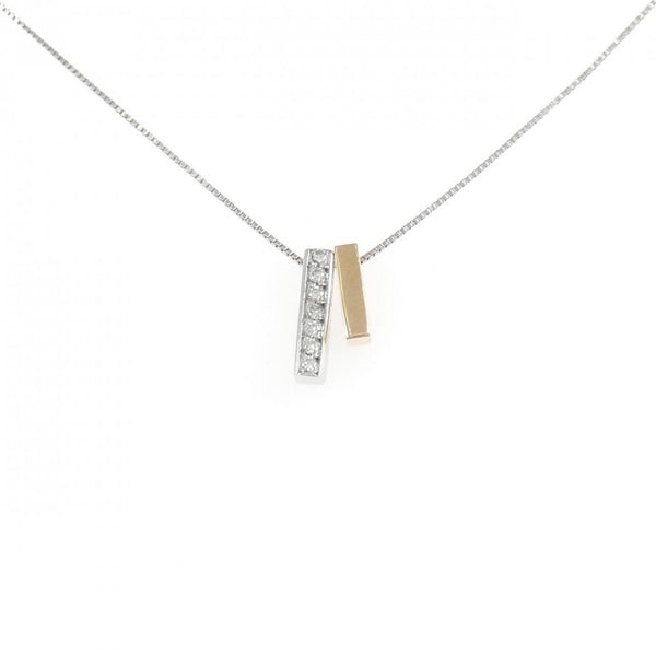 Au750 Two Tone 2way Diamond Necklace
