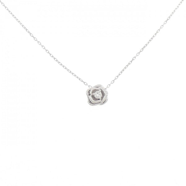 K10 White Gold Rose Diamond Necklace