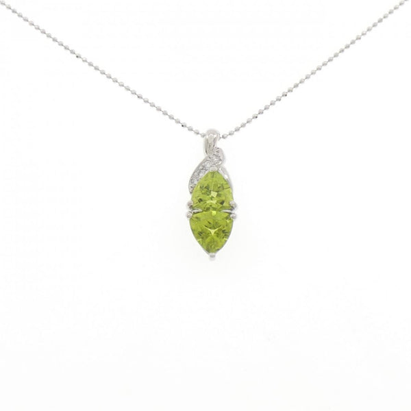 Platinum Peridot Diamond Necklace