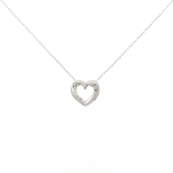 K10 White Gold Diamond Heart Necklace