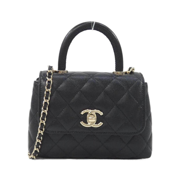 Chanel Coco Handle Grained Calfskin Chain Clutch
