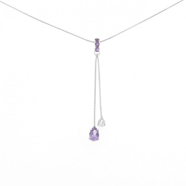 Au750 Amethyst Aquamarine Necklace