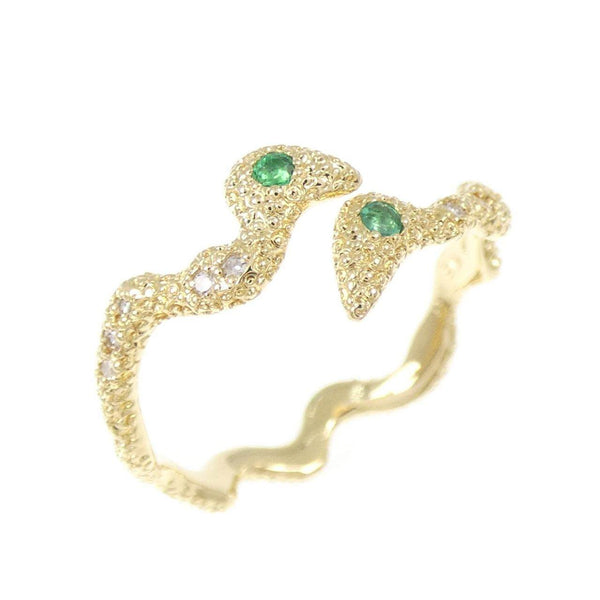 Ayami Jewelry Au750 Emerald Diamond Ring