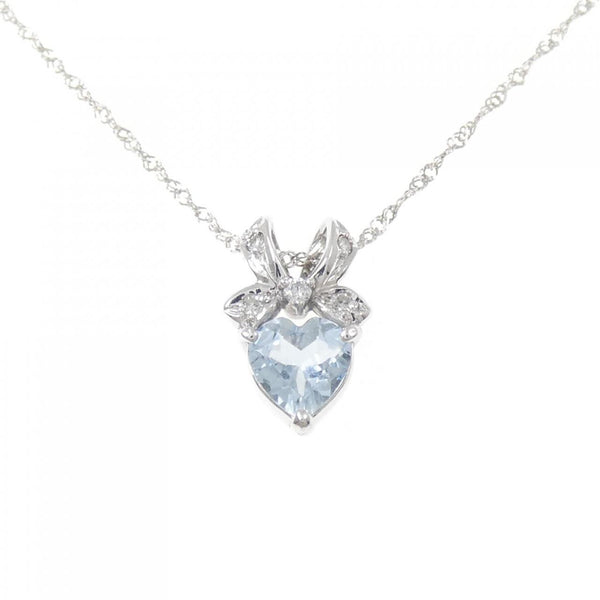 Platinum Aquamarine Diamond Necklace
