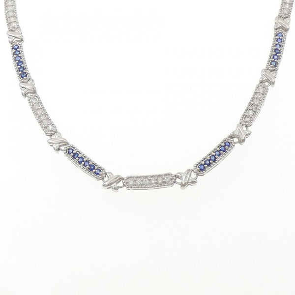 Pt850 Sapphire Diamond Necklace