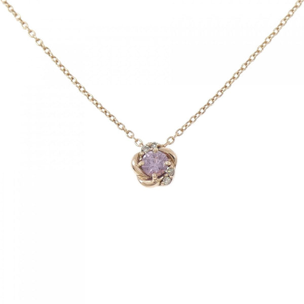 K10 Pink Gold Sapphire Diamond Necklace