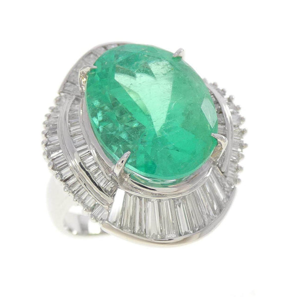 PT900 Platinum Emerald Diamond Ring