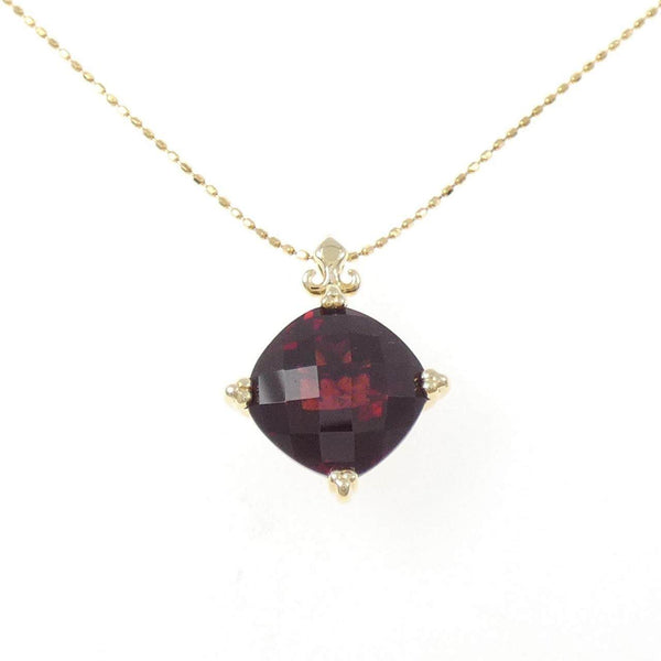 K10 Yellow Gold Garnet Necklace