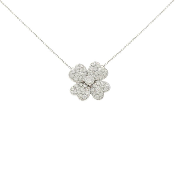 Clover Pavé Diamond Necklace Au750 White Gold