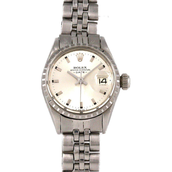 Rolex Oyster Perpetual Date Stainless Steel White Gold Automatic