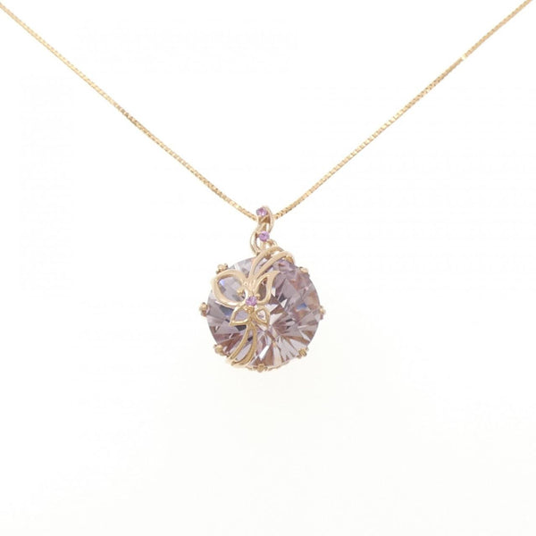 Au750 Pink Gemstone Diamond Necklace