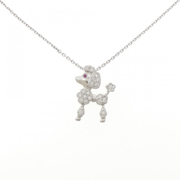 Au750 White Gold Ruby Diamond Necklace