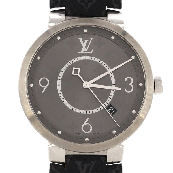 Louis Vuitton Tambour Slim Monogram Stainless Steel Watch