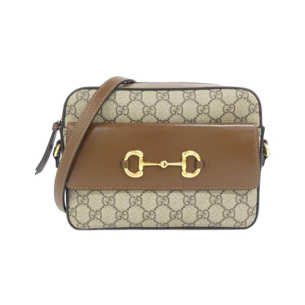 Gucci Horsebit 1955 GG Supreme Canvas Leather Shoulder Bag