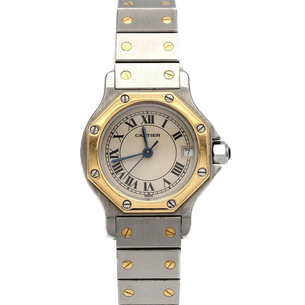 Cartier Santos Octagon Stainless Steel x Yellow Gold Quartz