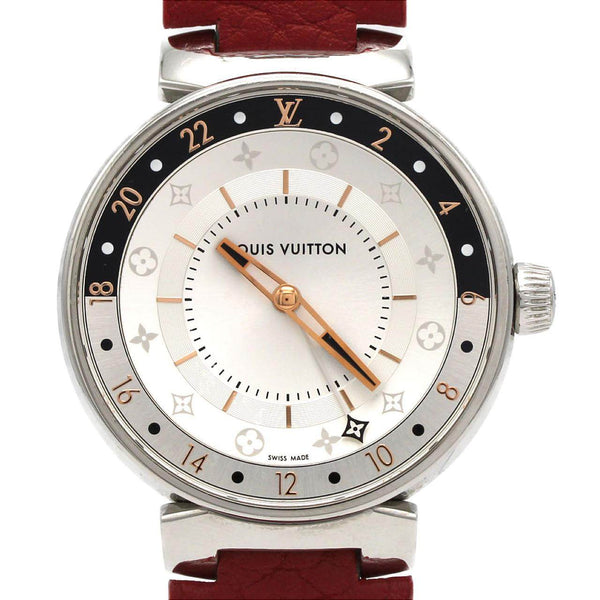 Louis Vuitton Tambour Moon Dual Time Stainless Steel Watch