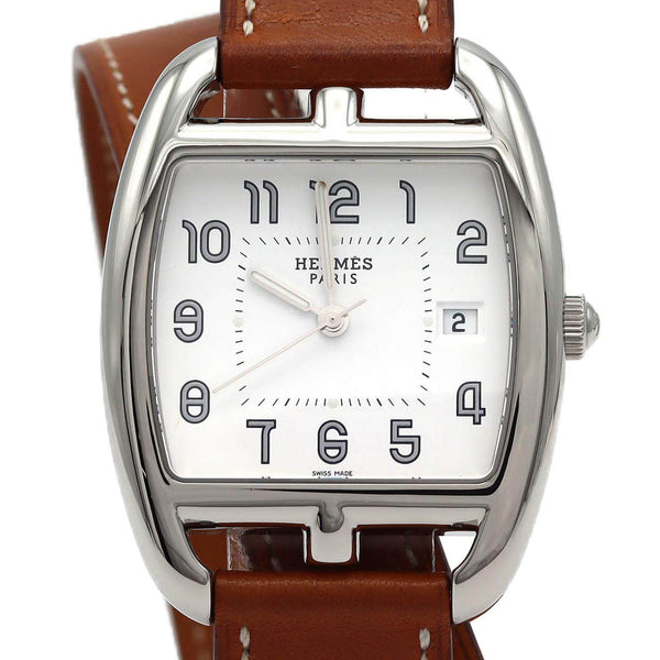 Hermes Cape Cod Tonneau Double Tour Stainless Steel Quartz