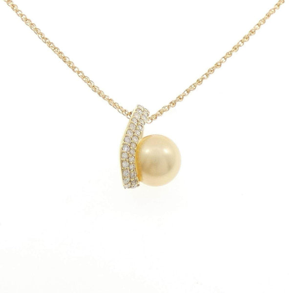 White South Sea Pearl Au750 Diamond Necklace