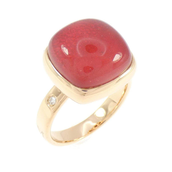 Moraglione 750 Pink Gold Color Stone Quartz Diamond Ruby Ring