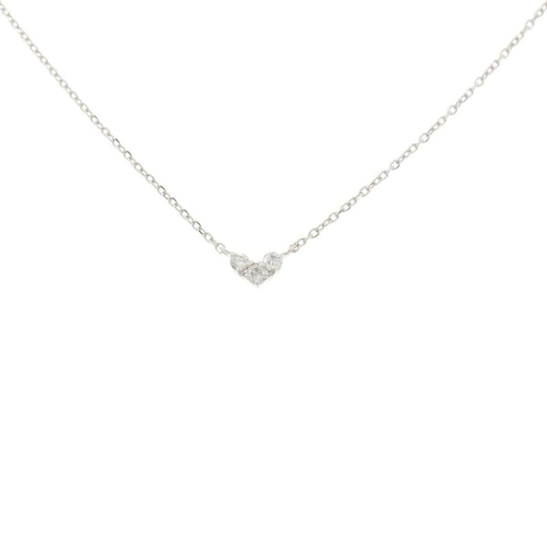 4℃ K10 White Gold Diamond Necklace