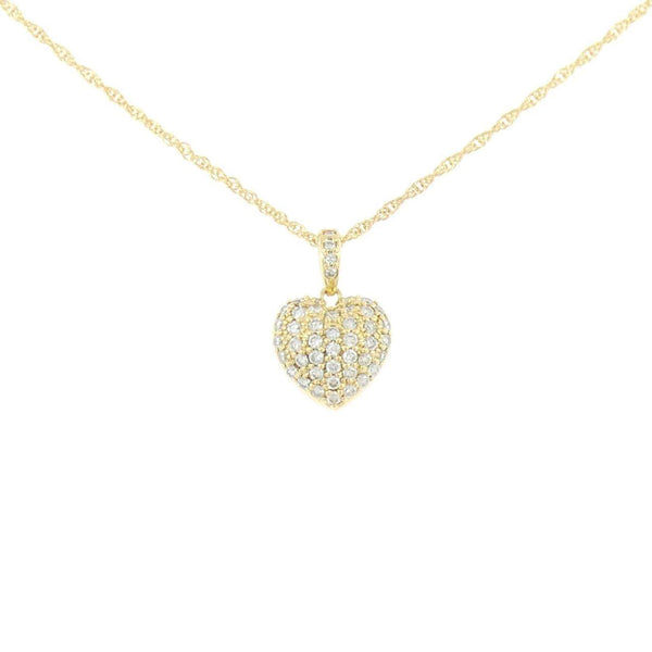 Au750 Heart Pave Diamond Necklace