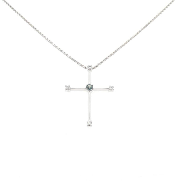 Au750 White Gold Alexandrite Diamond Necklace