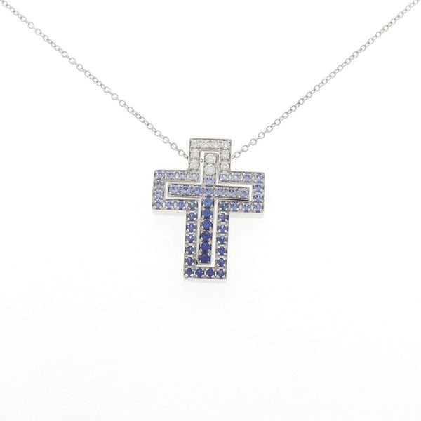 Damiani Belle Epoque 750 White Gold Sapphire Diamond Necklace