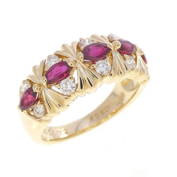 Pola 750 Yellow Gold Ruby Diamond Ring