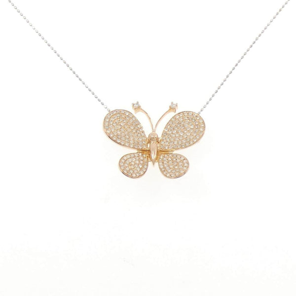 Au750 Butterfly Diamond Necklace