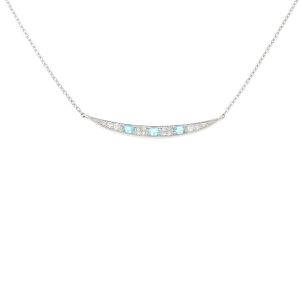 PT900 PT850 Paraiba Tourmaline Diamond Necklace
