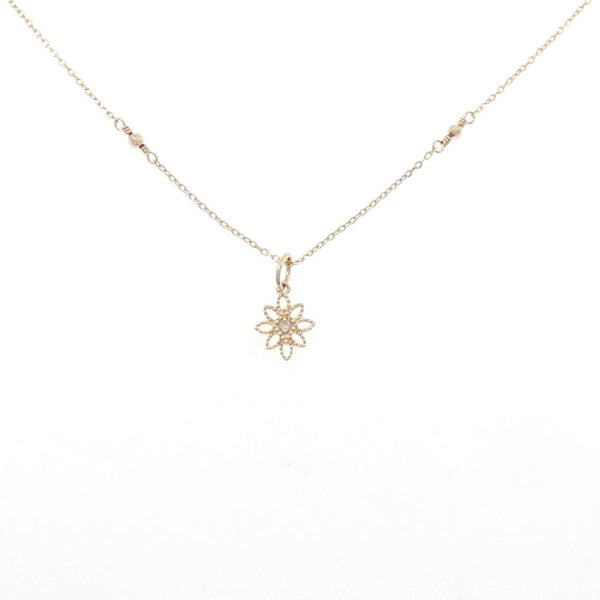 agete K10 Pink Gold Diamond Necklace