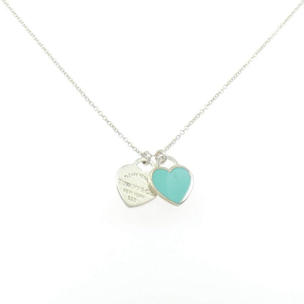 Tiffany & Co. Return to Tiffany Mini Double Heart Tag 925 Necklace