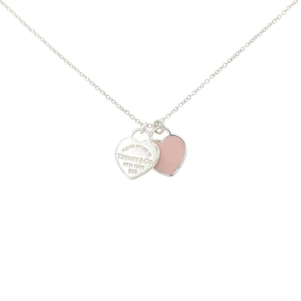Tiffany & Co. Return to Tiffany Mini Double Heart Tag 925 Silver Necklace