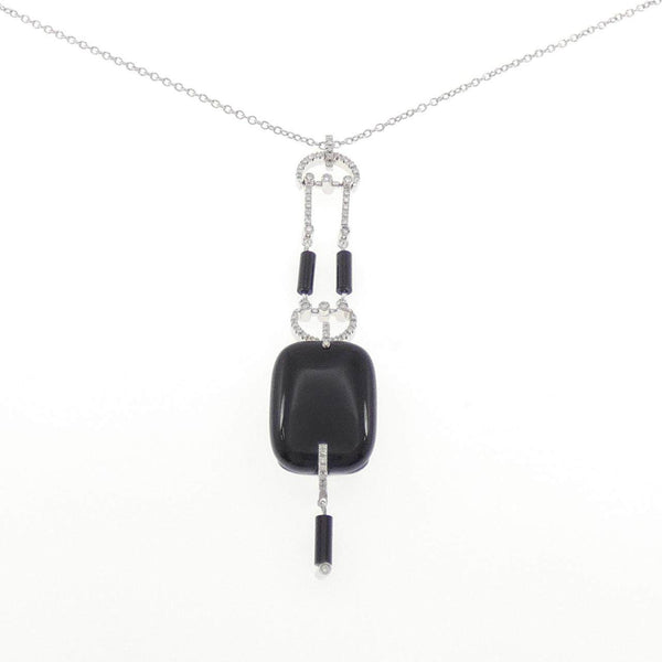 Obsidian Diamond Onyx 750 White Gold Necklace