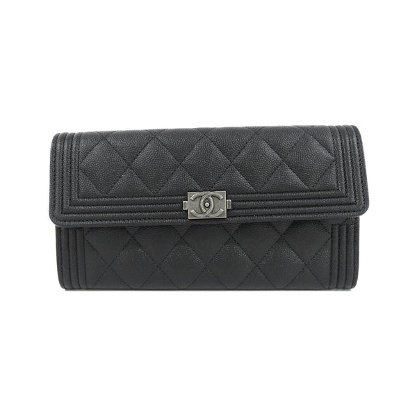 Chanel Boy Chanel Caviar Skin Long Wallet