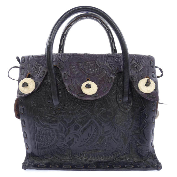 Carving Tribes Leather Bag