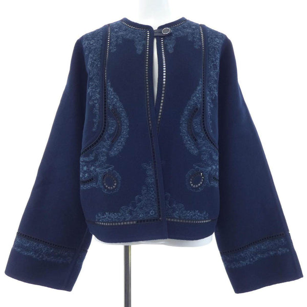 Hermes Cashmere Collarless Jacket