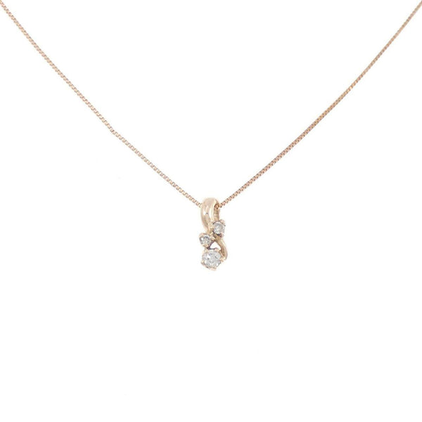 K10 Pink Gold Diamond Necklace