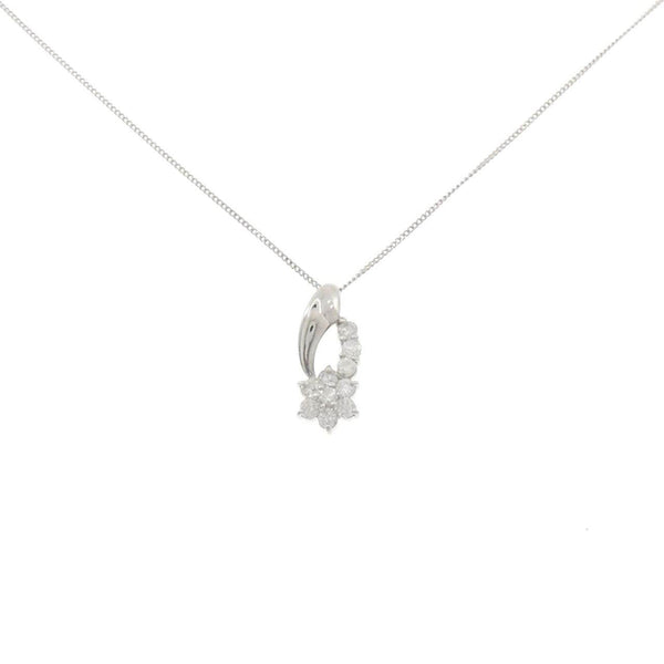 Platinum Diamond Flower Necklace