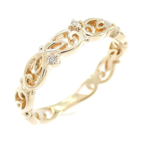 agete K10 yellow gold diamond ring