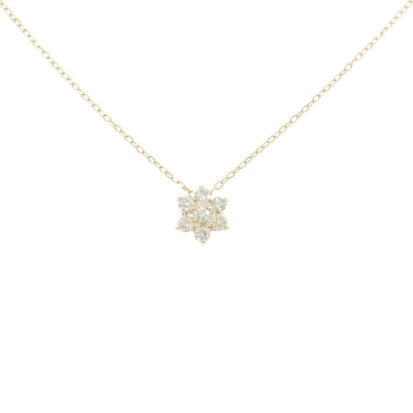 K10 Yellow Gold Flower Diamond Necklace