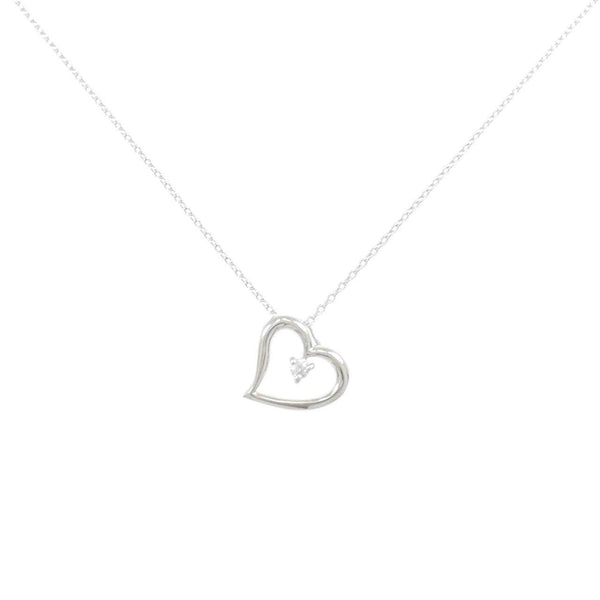 K10 White Gold Diamond Heart Necklace